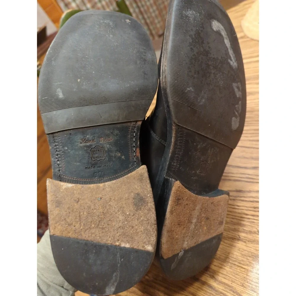 Roberto Botticelli Mens Casual‎ Dress Shoes Size 9.5 Black Leather Made in Italy